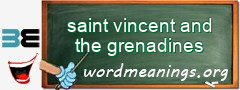 WordMeaning blackboard for saint vincent and the grenadines